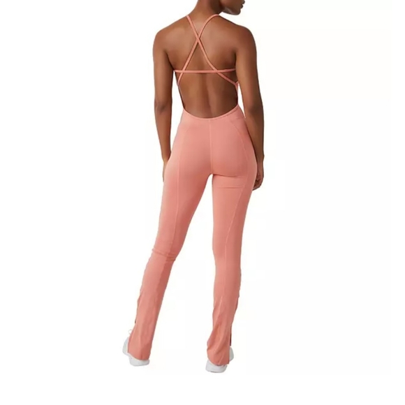 NWT Free People Heat Wave Onesie Crush Blush Size L - Picture 4 of 15